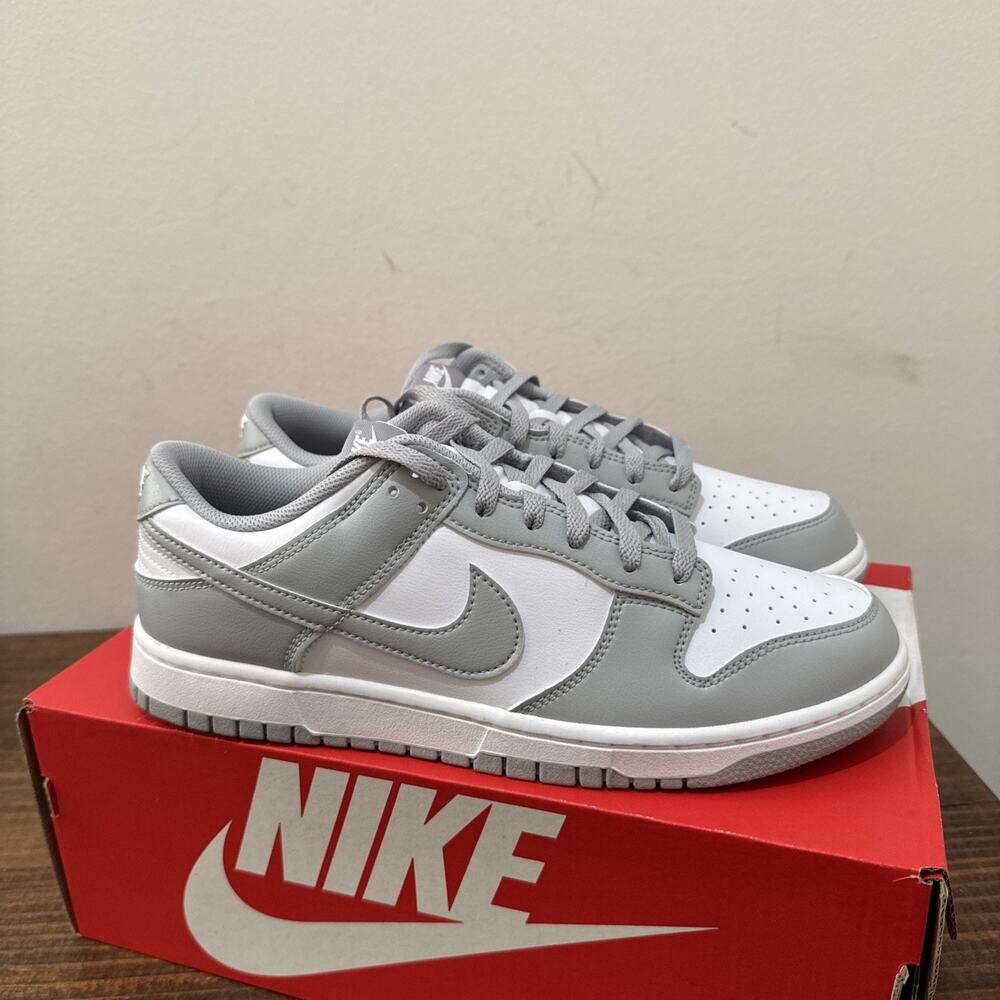 Size 10 - Nike Dunk Low White Light Smoke Grey Men's Brand New (HF5441-105)